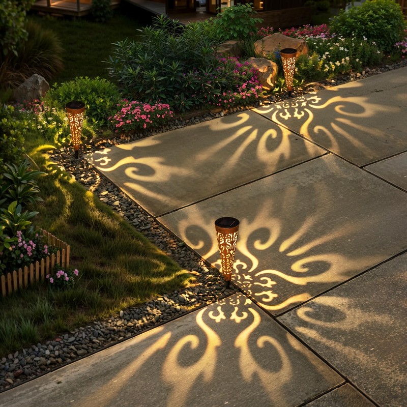 Go2garden 6Pcs Garden Solar Lights Outdoor Stakes Decorative Lighting for