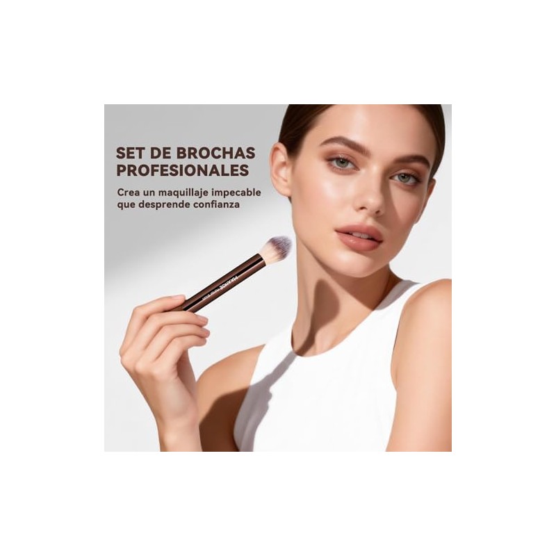 MAANGE 13Pcs Brochas para Maquillaje de Aluminio con Estuche Impermeable