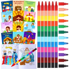 24 Pcs Christmas Coloring Book for Kids Bulk with 24 Crayons, Christmas Activity Books with Marker Xmas Stocking Goodie Bag Stuffers for Holiday Students Classroom Gifts Party Favors (Adorable)