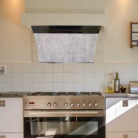 12PCS Cooker Hood Filter Paper Non-woven Extractor Fan Filter Universal Grease Filters Range Hood Filters Set with 20PCS Self-adhesive Stickers for Kitchen Grease and Odor Filtering (43 * 45cm)