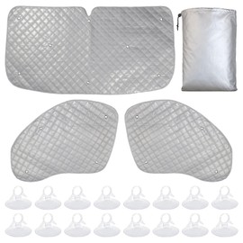 3 STK Frontscheibenabdeckung Auto Sonnenschutz Innen, für VW T5 T6, Sonnenschutz Windschutzscheiben Schutz Set, mit Aufbewahrungstasche, zum Lsolieren, Warmhalten und Schützen der Privatsphäre