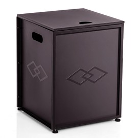 Propane Tank Cover Table Hideaway Table 16 Inch, Outdoor Propane Tank Storage for Gas Fire Pits, Fits 20lbs Propane Tank, with Side Handles, Brown