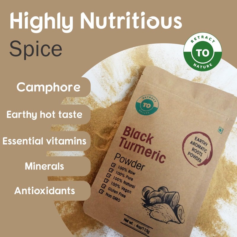 RETRACT TO NATURE Black Turmeric Powder - 4oz/113g (Curcuma caesia)