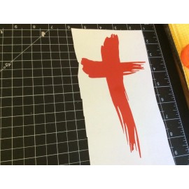 Unbranded Cross decal religious beautiful cross shown in red , vinyl decal