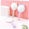 IWOWHERO 3pcs Handheld Cosmetic Mirrors with Cat Claw Handle Portable