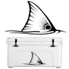 Skiff Life Redfish Tail Sticker - Black, UV Protected Outdoor