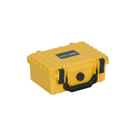 MEIJIA IP67 waterproof hard compact case,Customizable Fit Foam,8.12”x6.56”x 3.56”,Fit Use of Drones, Cameras,Equipments,lens (Yellow)