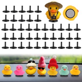 YIBEICO 40pcs Duck Plug, Flock Locker Rubber Duck Holder Dashboard for Jeep Dash & Fixed Display, Gift for Jeep Lover, Double-Sided Stickers Included (40pcs)