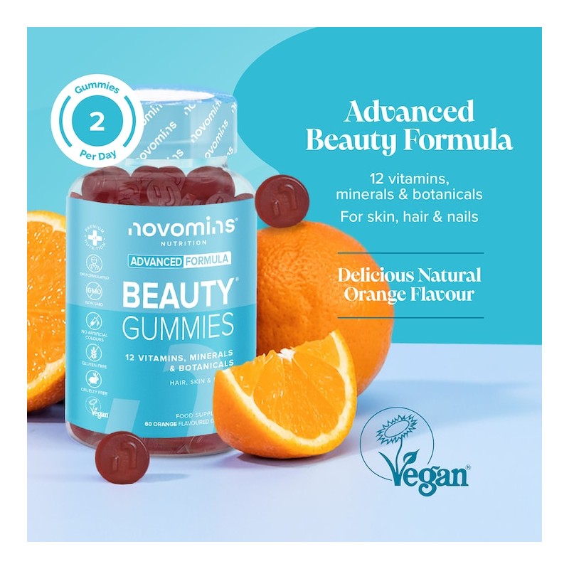 Novomins Orange Flavoured Beauty 60 Gummies