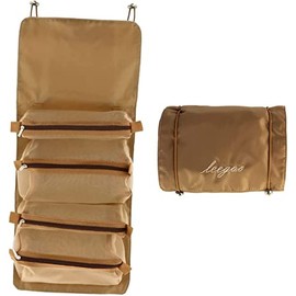 Bolsa de Cosméticos 4 en 1 Desmontable Multifuncional Bolsa de Maquillaje Plegable de Viaje Enrollable Bolsa de Aseo de Viaje Enrollable para Mujer co