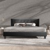 BONSOIR Queen Size Dark Grey Bed Frame Upholstered Traditional Low