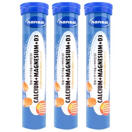 Hanjal Effervescent Vitamin Calcium Plus Magnesium Plus Vitamin D3 90g 3pcs / 한잘 발포비타민 칼슘 플러스 마그네슘 플러스 비타민D3 90g 3개