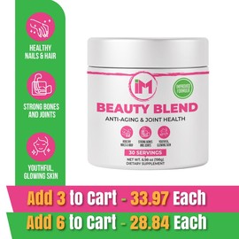 IM Beauty Blend Collagen Powder with Hyaluronic Acid & Vitamin B6 – Anti-Aging Support for Joints, Hair, Skin & Nails – 30 Servings Dietary Supplement     