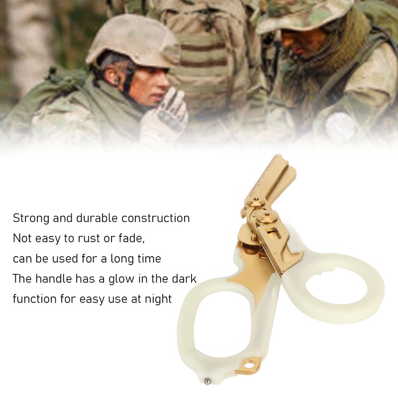 Emergency Response Shears with Glass Breaker Stainless Steel Plastic Luminous