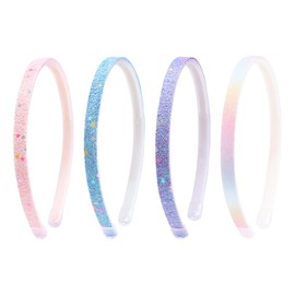 Pack of 4 Glitter Headbands, Colourful Hair Accessories, Headbands, Glitter Rainbow Hair Bands, Glitter Girls Headbands, Sequins Hair Accessories for Children Women