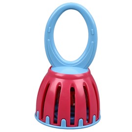 Handled Cage Bell Babies Rattle Orff Plastic Kids Music Percussion Instrument Toy W212 Red and Blue