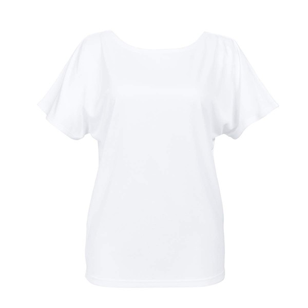 ADELM 47556HPS Women's Yoga T-Shirt, Sweat Absorbent, Quick Drying, Antibacterial, Odor Resistant, white