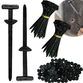 Nylon Universal Cable Tie Buckle, Heavy Duty Self-Locking Zip Ties Holder with Pin & Button Design, UV Resistant Black Zip ties for Car Daily Repair (100PCS)