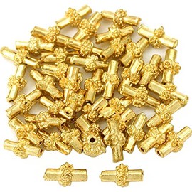 15g Bali Rope Tube Beads Gold Plated 9.5mm Approx 40