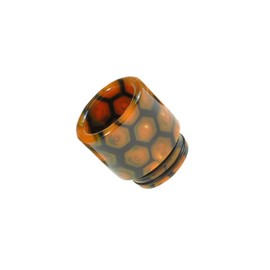 Armerah Honeycomb 810 Drip Tip eCig Mouthpiece Short/Wide Epoxy Resin Single Orange-Black