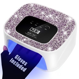Lámpara de uñas LED UV para secadores inalámbricos, 168 W, luz UV de diamante para esmalte de uñas de gel, de secado rápido, lámpara de gel de poliéster con sensor 4 temporizadores, pantalla táctil 36