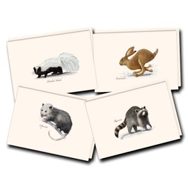 Earth Sky + Water - Small Mammal Assortment Notecard Set - 8 Blank Cards with Envelopes (2 each of 4 styles)