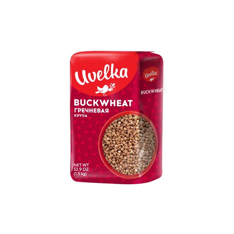 Uvelka Buckwheat Groats Extra, 3x1500 gr (9.9 pounds total) +
