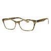 PASTL Womens Reading Glasses Magnified Rectangular Frame Spring Hinge Leopard