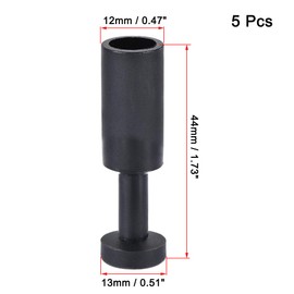 sourcing map Push to Connect Fittings, Cap Style Pneumatic Blanking Plugs, Fit for 12mm Inner Dia. Air Hose Tube Pipe, Plastic, Black, Pack of 5