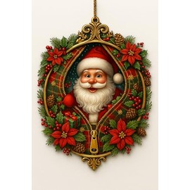 RUSATEN Santa3 Christmas ornament 2025, Suncatcher Effect stained glass window hanging, car hanging accessories