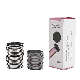 Disco de Papel de Lija de Repuesto, 60Pcs Papel de Lija Desechable para Pies, Almohadilla de Discos para Lima Eléctrica para Pies, Herramienta de Pedicura para Pulir, Repuestos de Limpiador de Callos