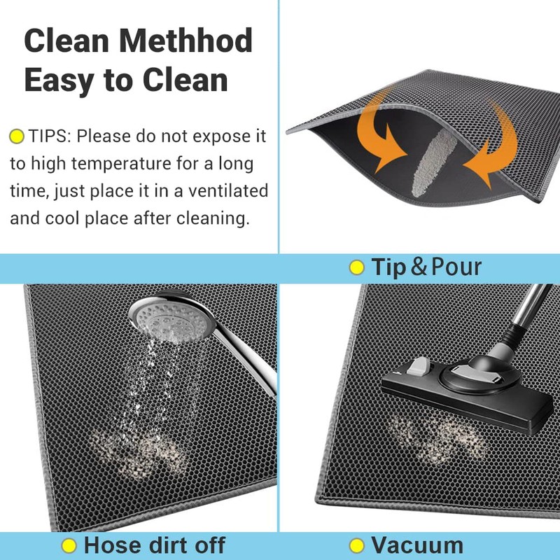 Pieviev Cat Litter Mat Double Layer Waterproof Urine Proof Trapping