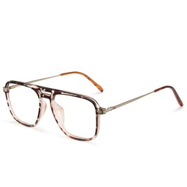 Cyxus Retro Aviator Blue Light Blocking Glasses for Women Men Tr90 Frame Pilot Glasses Anti Eye Strain 8186 Transparent