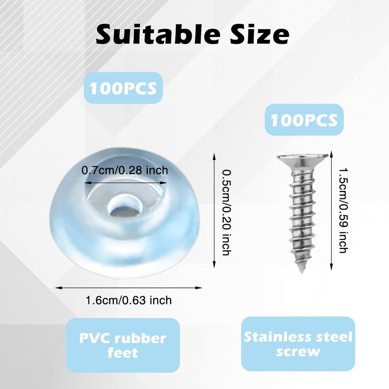 100 Pcs Cutting Board Feet Non Slip, Rubber Pads for