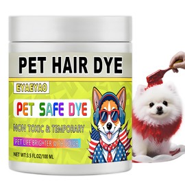 Eyaeyao Dog Hair Dye, Wine Red Semi-Permanent Pet Hair Dye, Pet Safe Dye, Pet Grooming, Pet Dye for Dogs Cats Horses All Pets, Dog Fur Dye (Wine Red, 3.5 Fl Oz)