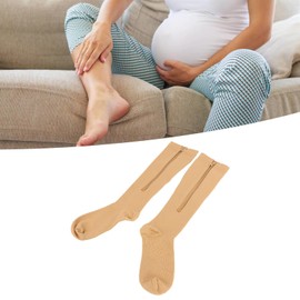 Luqeeg Zipper Compression Socks, Closed Toe Graduated Zippered Compression Stocking, Improves Blood Circulation, Relieves Pain and Swelling, Medical Compression Stockings for Men, Women