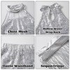 LOLANTA Girls Sequin Dance Costume, Glitter Hip Hop Jazz Dance