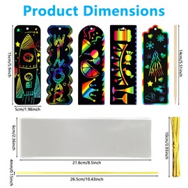 PEASUG Scratch Art, 40 Sets 5 Styles Scratch Art for Kids, Rainbow Scratch Paper Art Sets, Magic Black Scratch Off Paper Eid Bookmarks Gifts for Kids, DIY Art Craft Paper Party Favors Easter Crafts