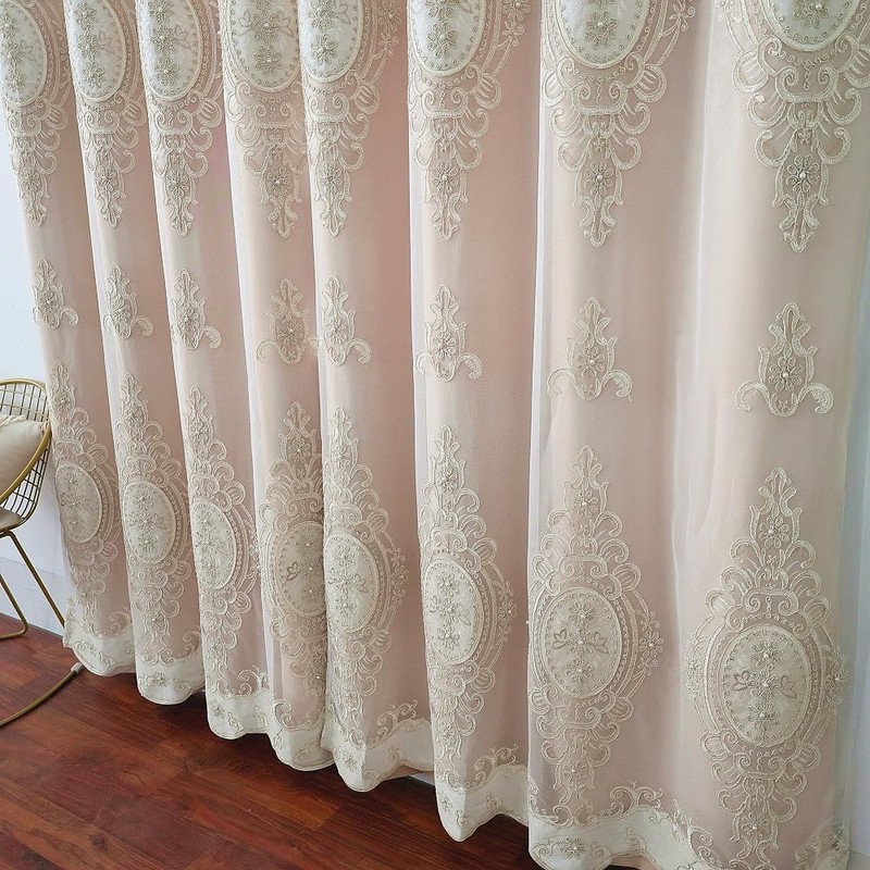 Amidoudou 1 par de cortinas europeas de doble capa con