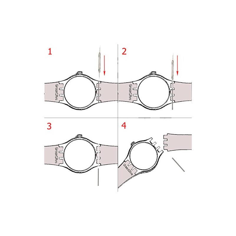 GreenOlive Ultra-thin Replacement Waterproof Silicone Rubber Watch Strap Watch Band