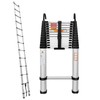 Telescoping Ladder 16.4ft Aluminum Extension Folding Ladder with 2 Hooks,