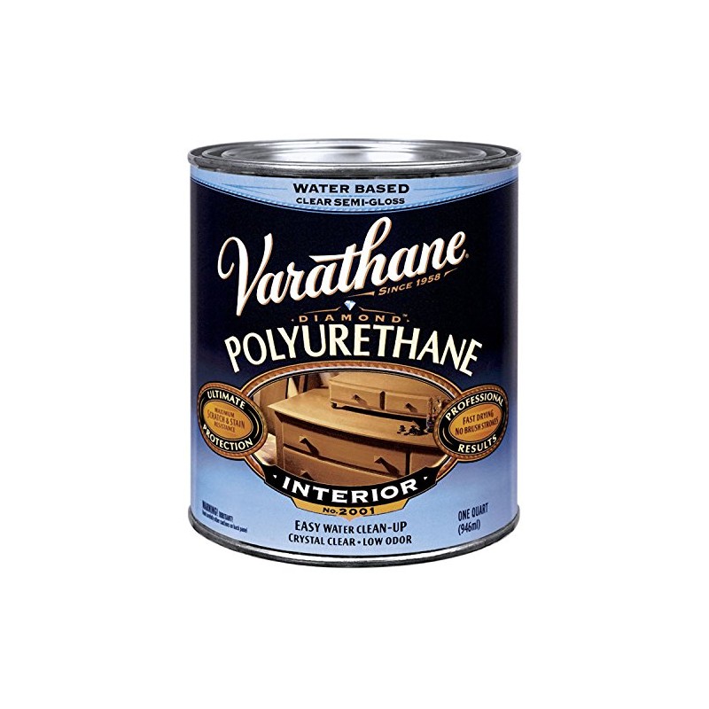 2-Pack of 1 qt Rust-Oleum 200141H Crystal Clear Varathane Water-Based