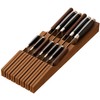Knife Drawer Organizer, Bamboo Wood Knife Organizer Drawer Insert, Brown