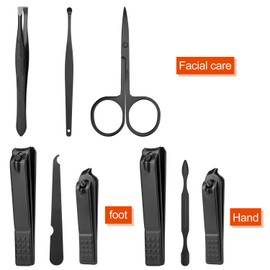 Aceoce Manicure set Men Personal Care Tools Accessories Finger and Toe Nail Clippers Kit Professional Manicure Pedicure Kit With Travel Case Nail Grooming Kit Present for Men Husband Boyfriend Parent