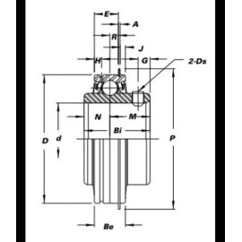 Pacific SER-204-12 Wide Inner Ring Insert Bearing W/ Set Screw Locking 3/4"