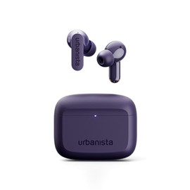 Urbanista Palo Alto True Wireless Earbuds, Bluetooth Earphones with Adaptive Noise Cancellation, 45 Hours Total Playtime, USB-C Charging Case, IP54 Waterproof, Compatible with iOS and Android, Purple