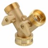 Unbranded Solid Brass Tap Garden Connector Two Way 2 Pack
