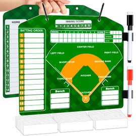 Magnetic Baseball Coach Clipboard, Dry Erase Tactical Baseball Lineup Board, Double-Sided Softball Lineup Board for Dugout with 30 Lineup Cards and Marker