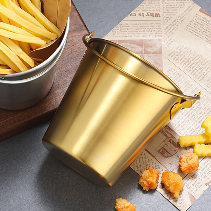 Mini Stainless Steel Pails Small Ice Bucket with Handle for