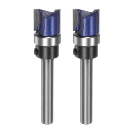 sourcing map 2pcs Pattern Flush Trim Router Bit 0.24" Shank 15/32" Cutting Length 1/2" Cutting Dia with Top Bearings Straight Precise Cutting Woodworking Milling Cutter Tool for Edge Trimming